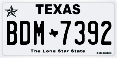 TX license plate BDM7392