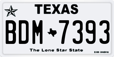 TX license plate BDM7393