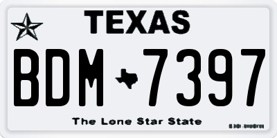 TX license plate BDM7397
