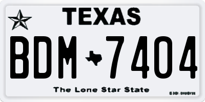 TX license plate BDM7404