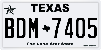 TX license plate BDM7405