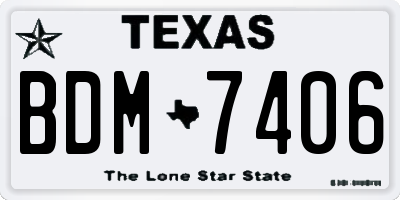 TX license plate BDM7406