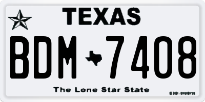 TX license plate BDM7408