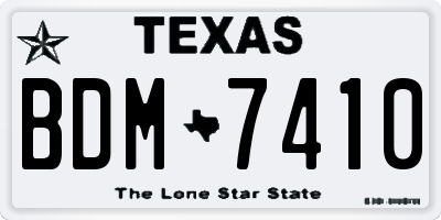 TX license plate BDM7410