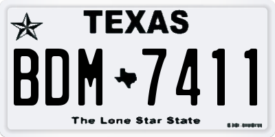 TX license plate BDM7411