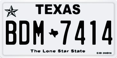 TX license plate BDM7414