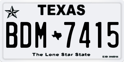 TX license plate BDM7415