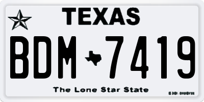 TX license plate BDM7419