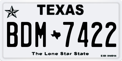 TX license plate BDM7422