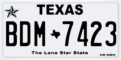 TX license plate BDM7423