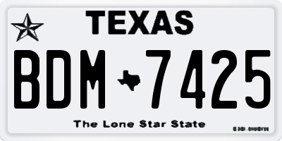 TX license plate BDM7425