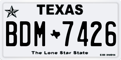 TX license plate BDM7426