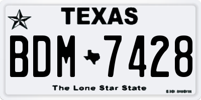 TX license plate BDM7428