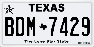 TX license plate BDM7429