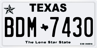 TX license plate BDM7430