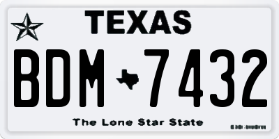 TX license plate BDM7432