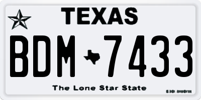 TX license plate BDM7433