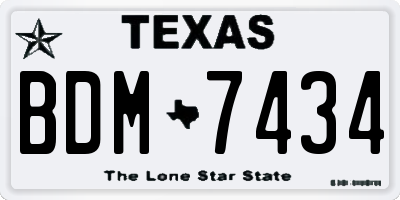 TX license plate BDM7434