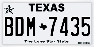 TX license plate BDM7435