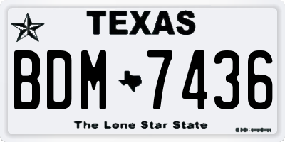 TX license plate BDM7436