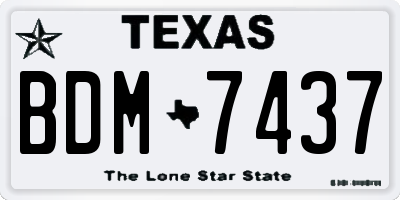 TX license plate BDM7437