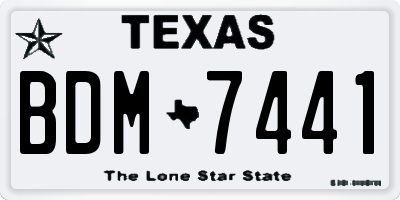TX license plate BDM7441