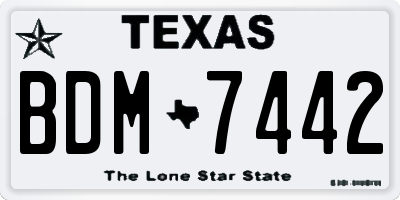 TX license plate BDM7442