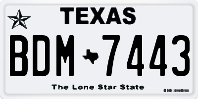 TX license plate BDM7443