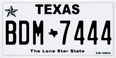 TX license plate BDM7444