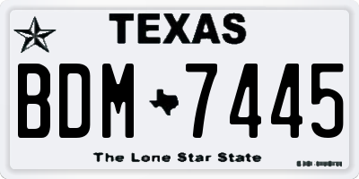 TX license plate BDM7445