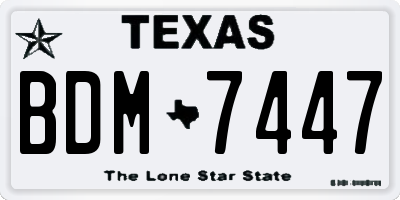 TX license plate BDM7447