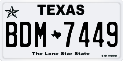 TX license plate BDM7449