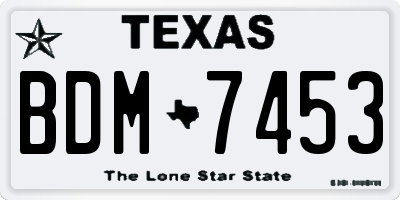 TX license plate BDM7453