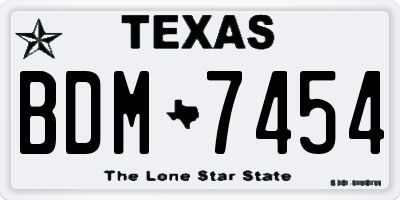 TX license plate BDM7454