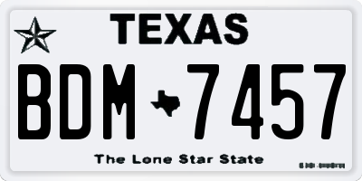 TX license plate BDM7457