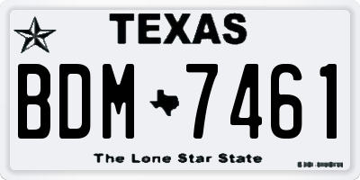 TX license plate BDM7461