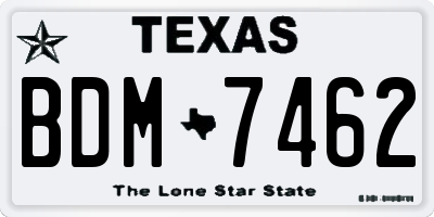 TX license plate BDM7462