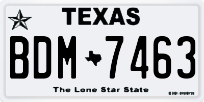 TX license plate BDM7463