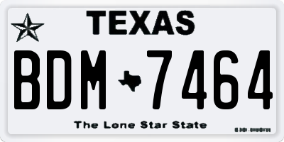 TX license plate BDM7464