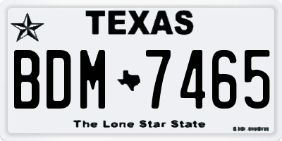 TX license plate BDM7465