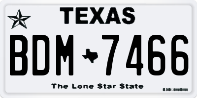 TX license plate BDM7466
