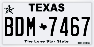 TX license plate BDM7467