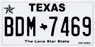 TX license plate BDM7469