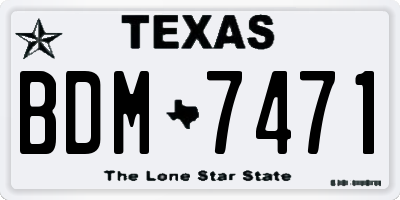 TX license plate BDM7471
