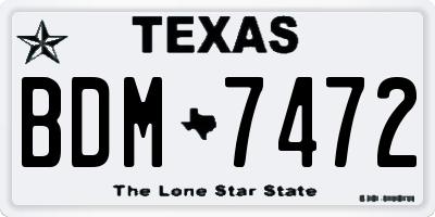 TX license plate BDM7472