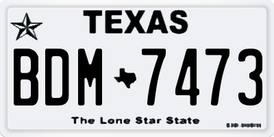 TX license plate BDM7473