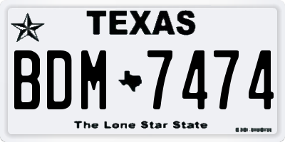 TX license plate BDM7474