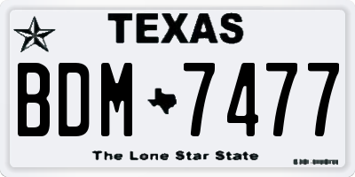 TX license plate BDM7477