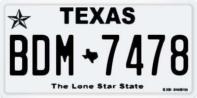 TX license plate BDM7478