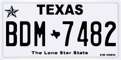 TX license plate BDM7482